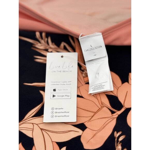 Cupshe Size Large Womens Floral Print Halter Neck One-Piece Swimsuit With Adjust - Picture 13 of 13